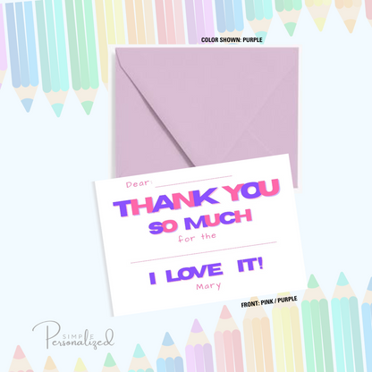 Fill in the blank Thank You Stationary